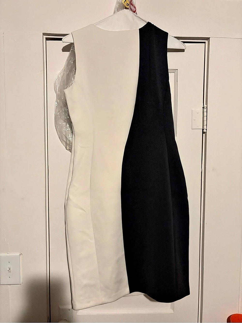 Calvin Klein Colorblock Sleeveless Sheath Dress Mini Dress Black & White Size 14